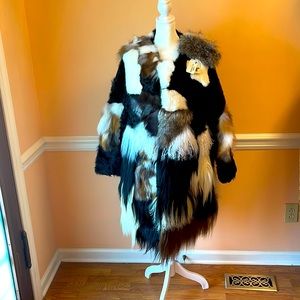 Patchwork Fur Coat. Never worn.